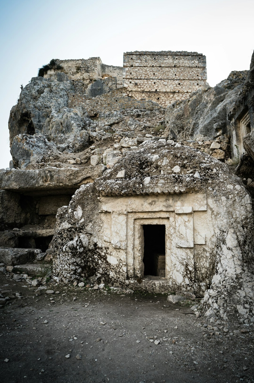 ancient ruins with hidden treasure