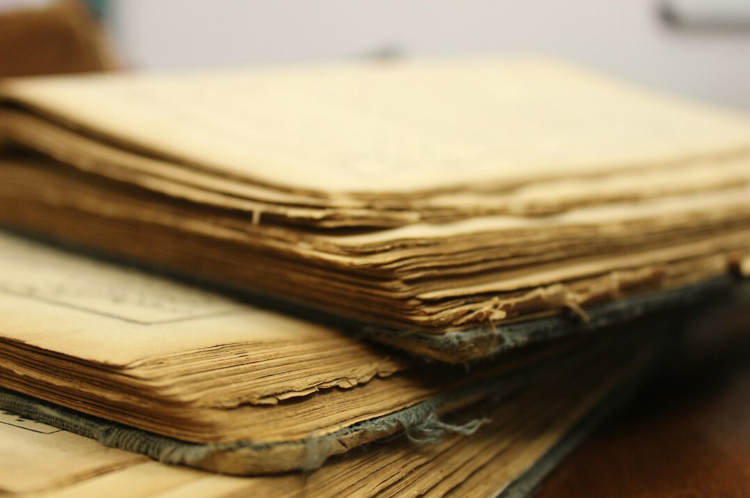 old police files on table
